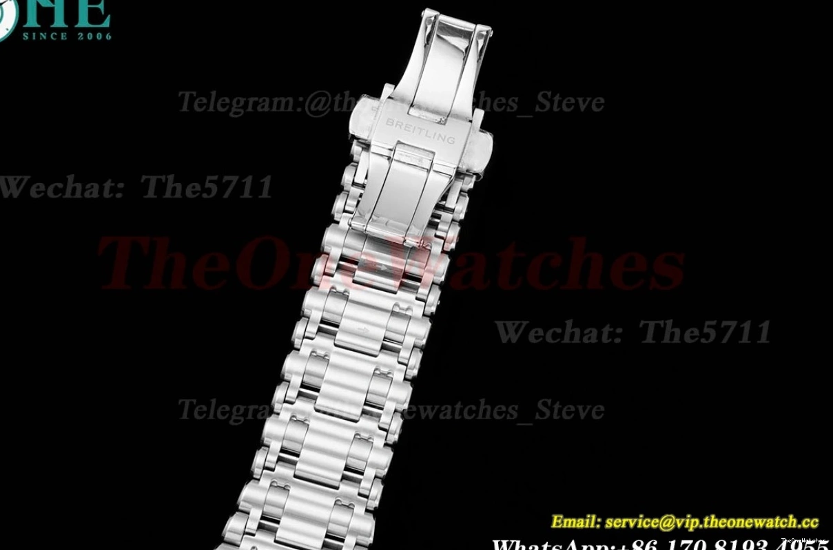 SS Stk 42MM SS Chronomat A7750 TF Green B01 0129